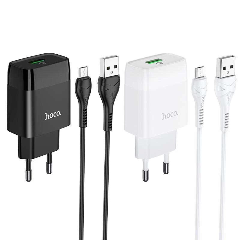 МЗП Hoco C72Q Glorious QC3.0 18W (1USB/3A) + MicroUSB фото 1 з 1