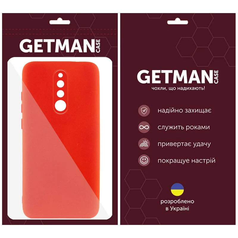 Кольоровий силіконовий чохол GETMAN із закритою камерою для Xiaomi Redmi 8 – Червоний / Red. Фото 4 з 5