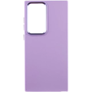 Кожаный чехол Bonbon с металлическими кнопками Samsung Galaxy S23 Ultra — Сиреневый / Dasheen