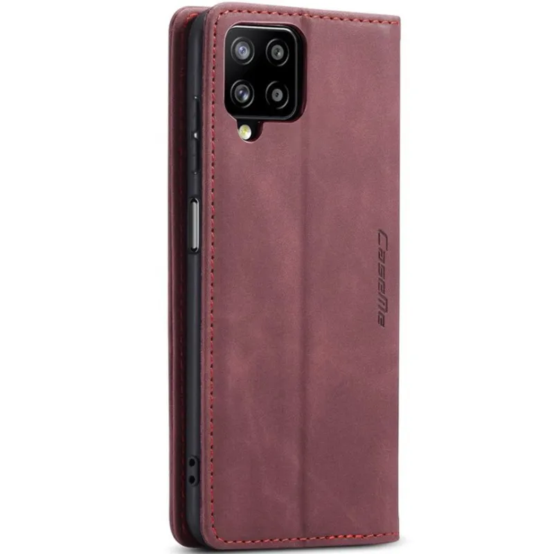 Шкіряний чохол-книжка CaseMe Velvet Nubuck для Samsung Galaxy A12 – Red. Фото 5 з 6