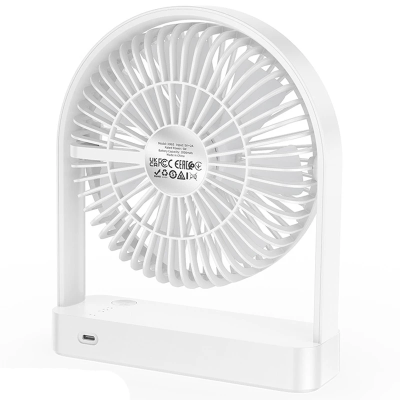 Настільний вентилятор Hoco HX65 ultra-thin desktop fan 2000 mAh – White. Фото 5 з 7