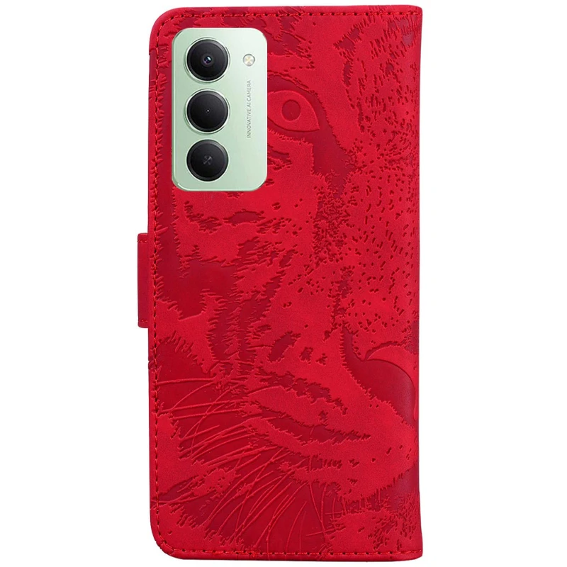 Шкіряний чохол-книжка Tiger для Xiaomi Redmi 15 (EU) – Red. Фото 2 з 7