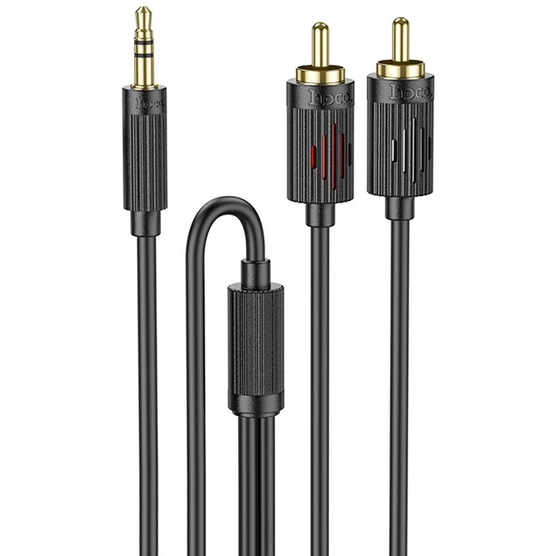 

Кабель аудіо Hoco UPA28 3.5mm to double lotus RCA (1.5m) (Black)