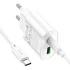 СЗУ Hoco C109A Fighter PD20W+QC3.0 (1USB-A/1C) + кабель Type-C to Type-C – White. Фото 4 из 6