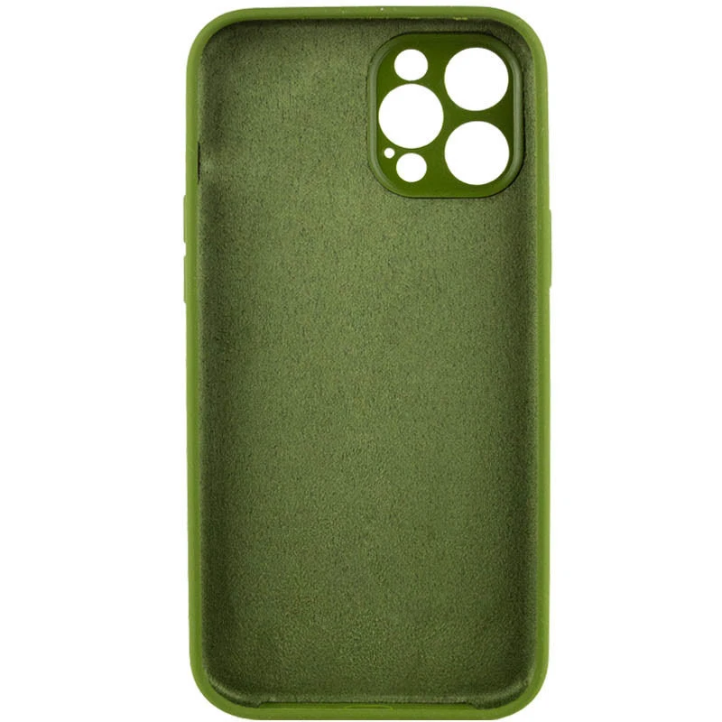 Чехол с защитой камеры Silicone Case для Apple iPhone 12 Pro (6.1") – Зеленый / Dark Olive. Фото 4 из 5