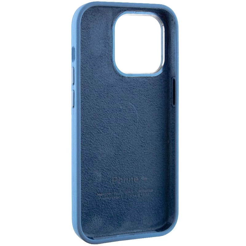 Чехол Silicone Case с металлическими кнопками для Apple iPhone 14 Pro Max (6.7") – Синий / Blue Jay. Фото 7 из 9