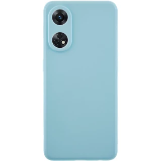 Цветной силиконовый чехол с защитой камеры для Oppo Reno 8T 4G — Бирюзовый / Turquoise