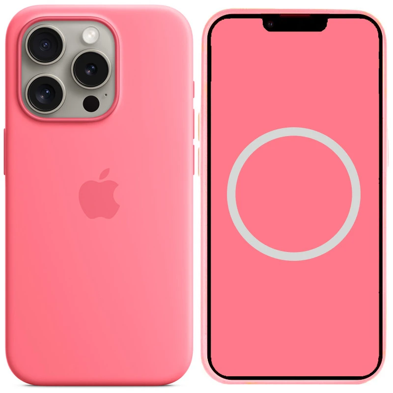 Чехол Silicone case (AAA) with Magsafe and Animation для Apple iPhone 15 Pro (6.1") – Розовый / Pink. Фото 1 из 3