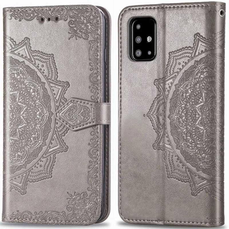 Шкіряний чохол-книжка Art Case з візитницею для Samsung Galaxy M51 – Сірий. Фото 4 з 10