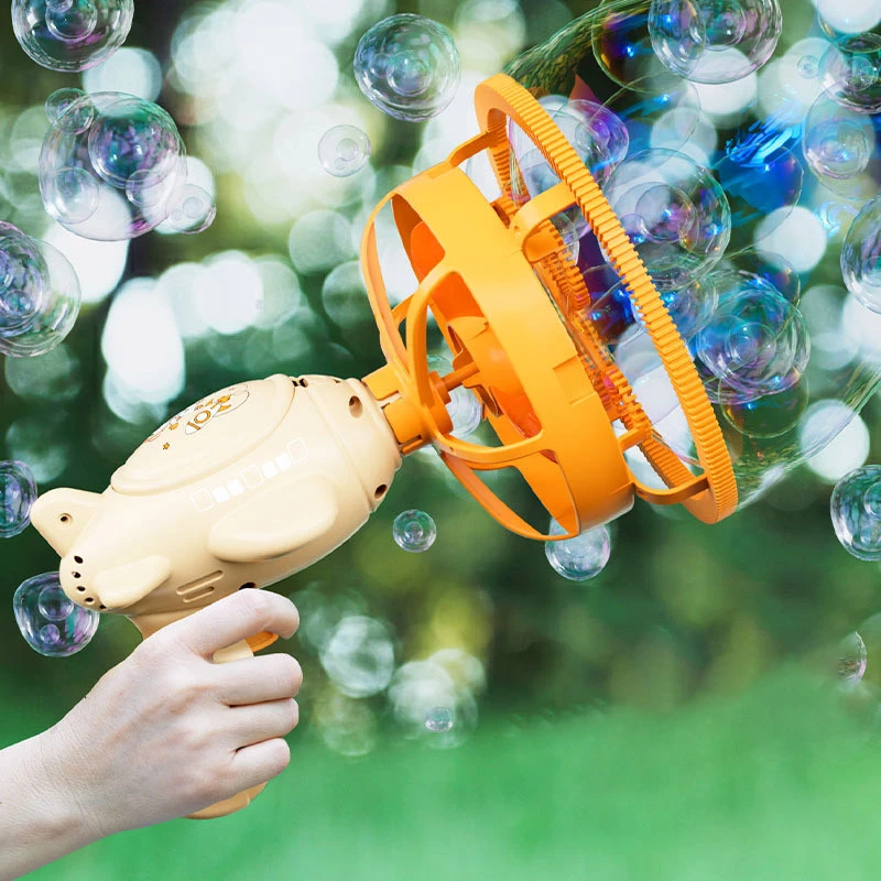 Пістолет для мильних бульбашок H035 Bubble Gun з пропелером 2in1+bottle 250ml – Biege. Фото 4 з 4