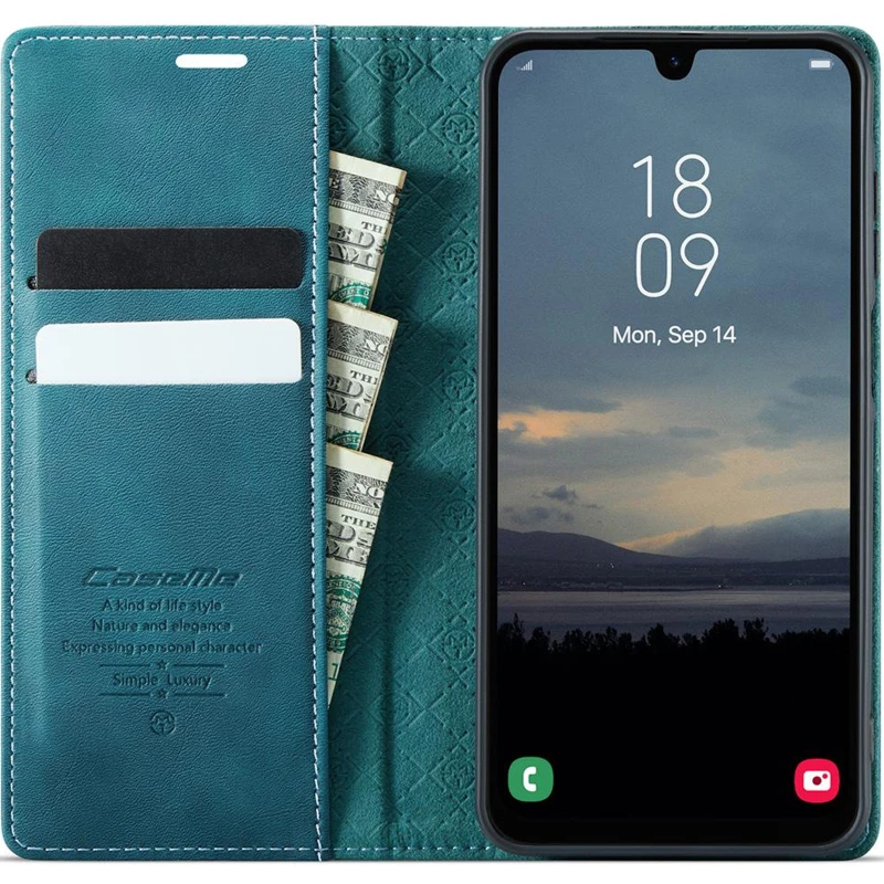 Шкіряний чохол-книжка CaseMe Velvet Matte для Samsung Galaxy A57 5G – Green. Фото 3 з 5
