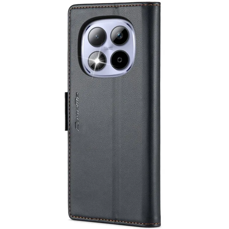 Шкіряний чохол-книжка CaseMe Nappa leather для Xiaomi Redmi Note 15 Pro 4G – Black. Фото 3 з 10
