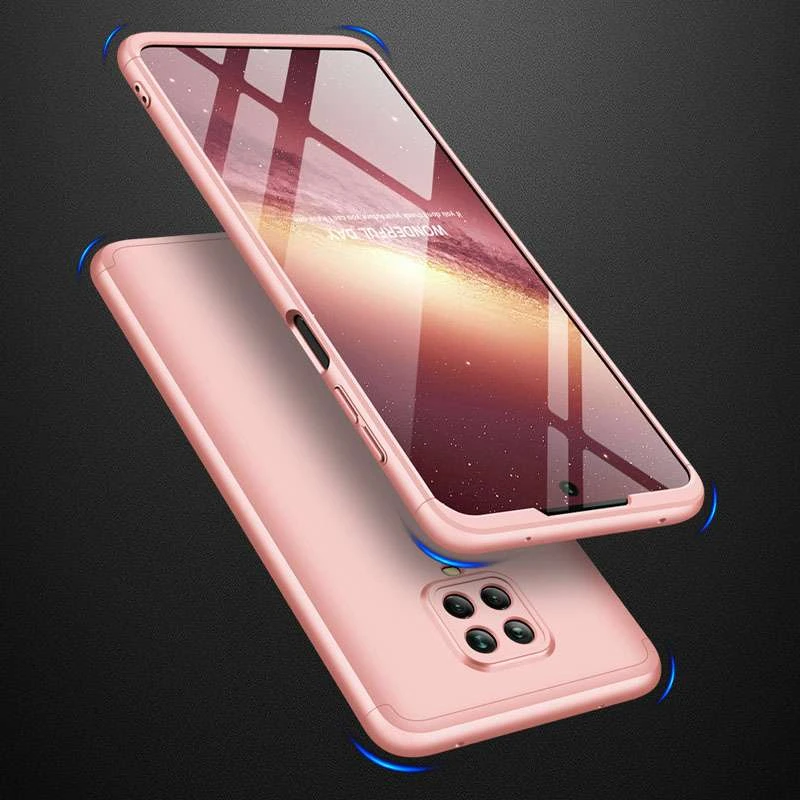 Чехол с защитой 360 градусов GKK для Xiaomi Redmi Note 9s / Note 9 Pro / Note 9 Pro Max – Розовый / Rose Gold. Фото 6 из 7