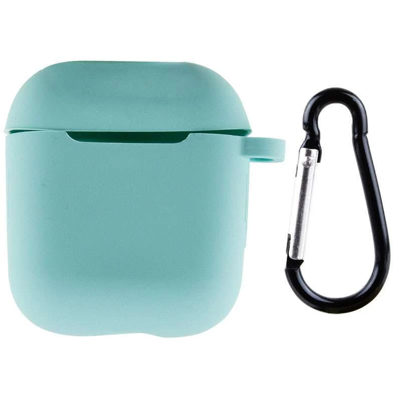 

Силіконовий футляр New з карабіном для навушників Airpods 1/2 (Бірюзовий / Marine Green)