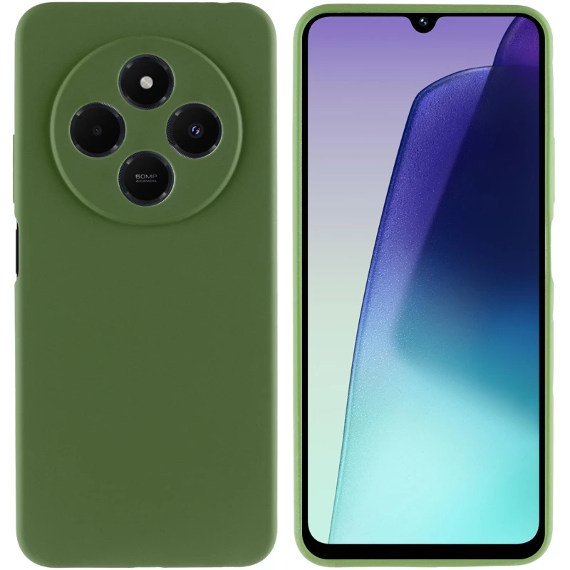 Чохол Silicone Case Lakshmi Plus з закритою камерою на Xiaomi Redmi 14C / Poco C75 – Зелений / Dark green. Фото 4 з 7