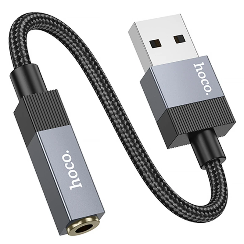 Перехідник Hoco UPA32D Clever USB to 3.5mm – Black. Фото 5 з 5