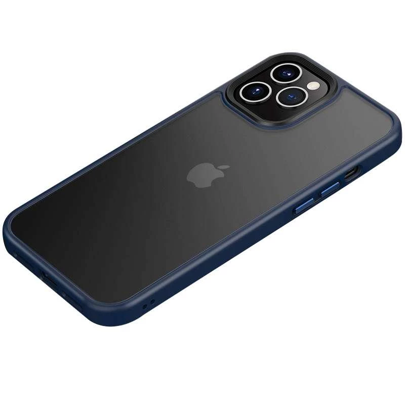 TPU+PC с металлическими кнопками для Apple iPhone 12 (6.1") – Синий. Фото 1 из 3