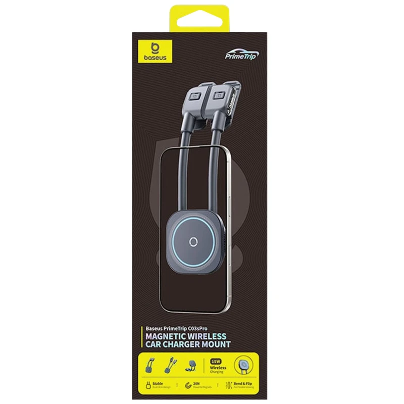 Автотримач з БЗП Baseus PrimeTrip C03s Pro Magnetic Wireless Charging (C0013B) – Cosmic Black. Фото 2 з 4
