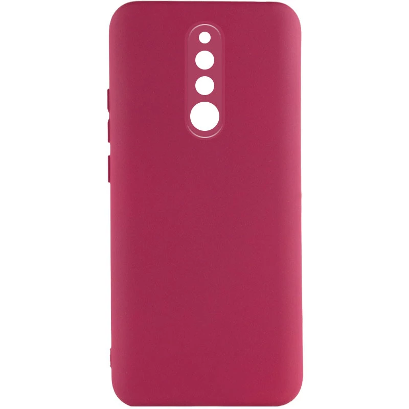 Цветной силиконовый чехол GETMAN с закрытой камерой на Xiaomi Redmi 8 – Бордовый / Marsala. Фото 1 из 3