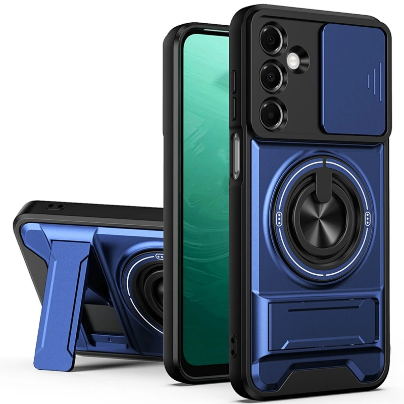 Ударопрочный чехол Camshield StandRing case для Samsung Galaxy A37 5G – Blue. Фото 1 из 1