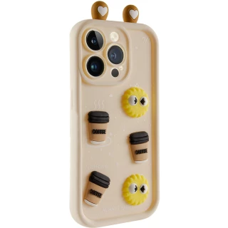 Силиконовый чехол Funny Toys with Ears для Apple iPhone 13 Pro (6.1") — Sand