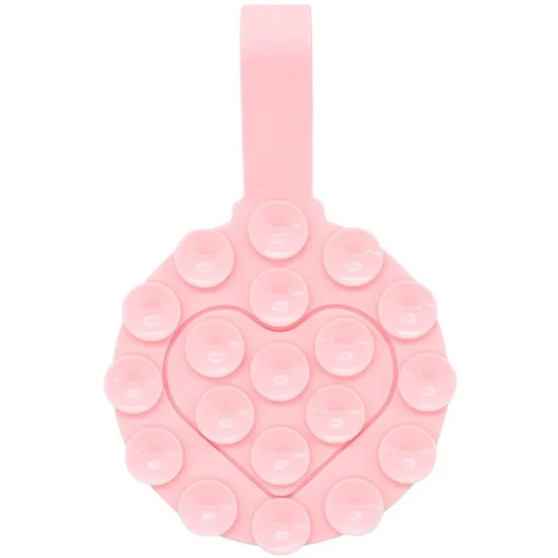 Тримач-присоска для телефону Double Side Silicone with a Strap – Pink. Фото 1 з 4