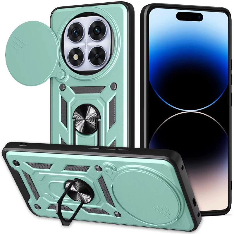 Ударопрочный чехол Serge Ring с защитой камеры для Xiaomi Redmi Note 14 Pro 5G – Зеленый. Фото 1 Ударопрочный чехол Serge Ring с защитой камеры для Xiaomi Redmi Note 14 Pro 5G – Зеленый. Фото 1 из 2