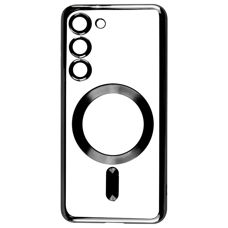 Хромовий TPU чохол з MagSafe на Samsung Galaxy S24+ – Black. Фото 1 з 3