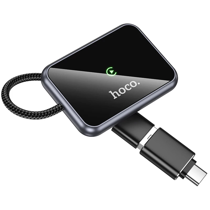 Адаптер Hoco HU1 Way car wireless CarPlay – Metal grey. Фото 3 из 6