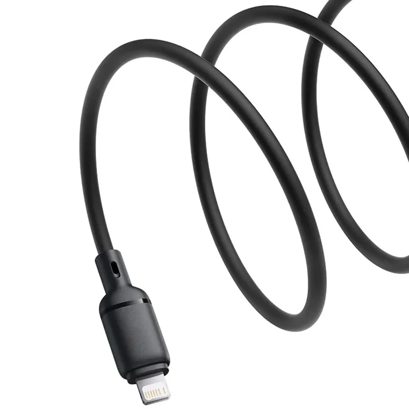 Дата кабель Baseus Foamed Silicone USB to Lightning 2.4A (1m) (E04269) – Cosmic Black. Фото 5 из 5