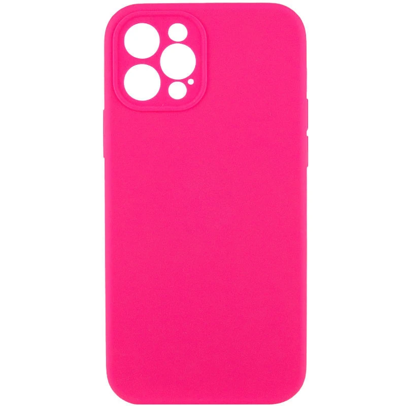 Чехол с защитой камеры Silicone Case для Apple iPhone 12 Pro (6.1") – Розовый / Barbie pink. Фото 1 из 6