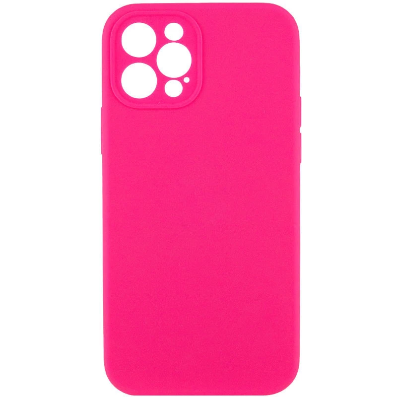 

Чехол с защитой камеры Silicone Case Apple iPhone 12 Pro (6.1") (Розовый / Barbie pink), Рожевий / barbie pink