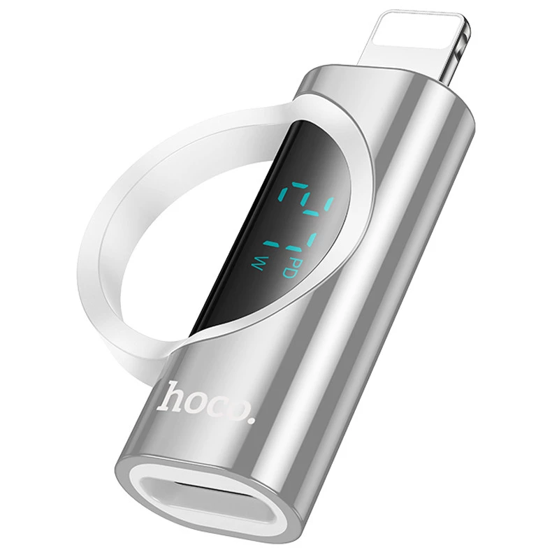 Перехідник Hoco UA32B Lightning male to Type-C female display adapter – silver. Фото 2 з 4