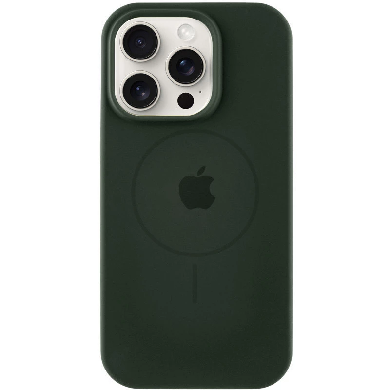 Чохол Silicone Armor Max with MagSafe для Apple iPhone 15 (6.1") – Зелений / Dark Olive. Фото 1 з 7
