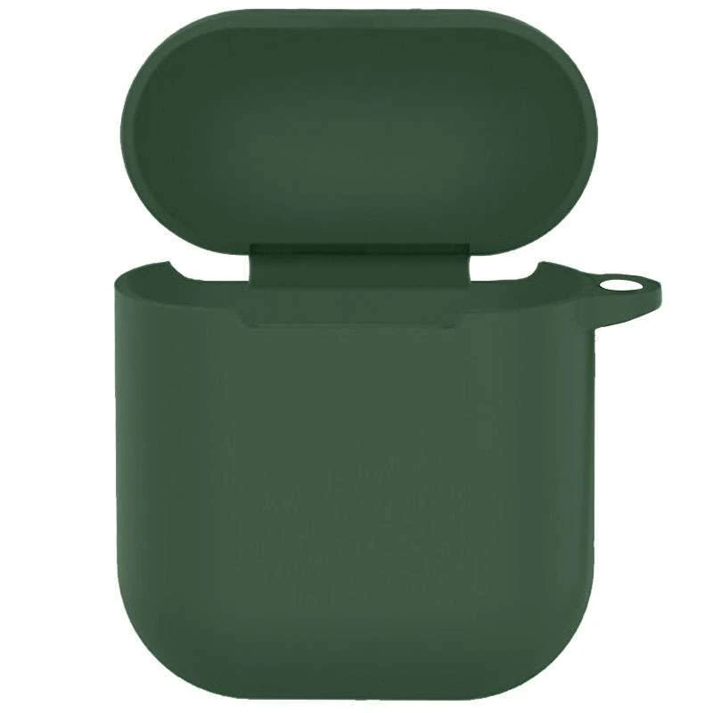 

Силиконовый футляр New с карабином для наушников Airpods 1/2 (Зеленый / Forest green), Зелений / forest green