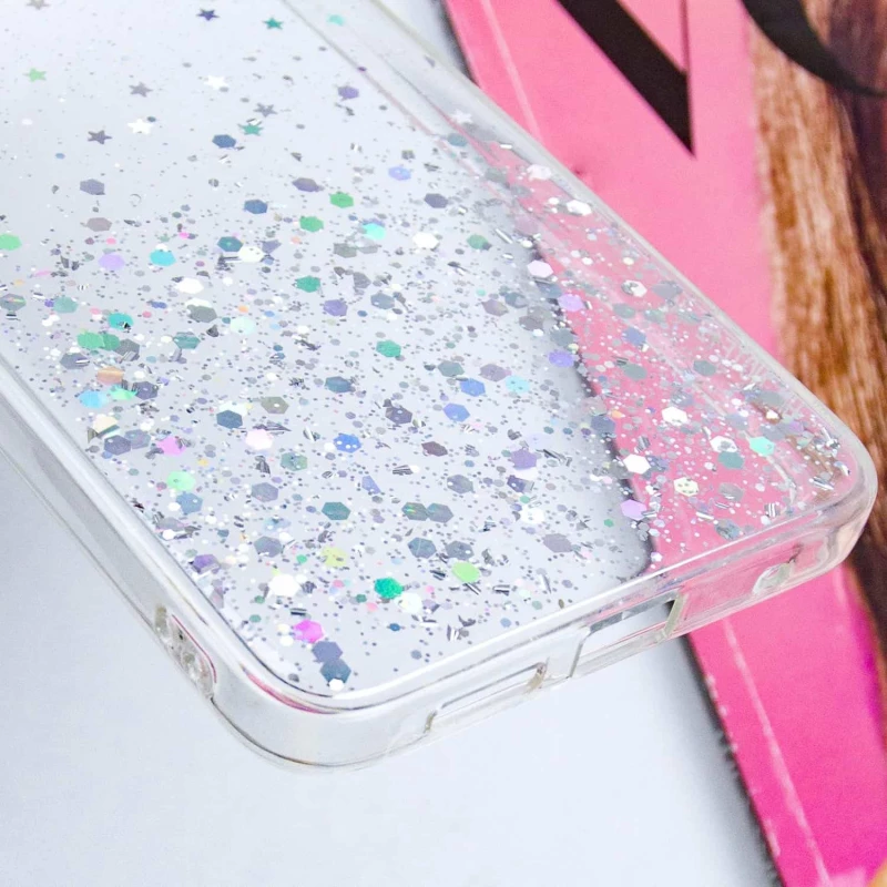 Чохол з блискітками та захистом камери на Xiaomi Redmi Note 12 4G – Прозорий. Фото 9 з 9