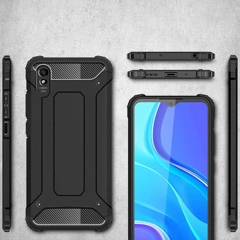 Протиударний чохол з посиленими кутами Immortal на Xiaomi Redmi 9A – Чорний. Фото 4 з 7