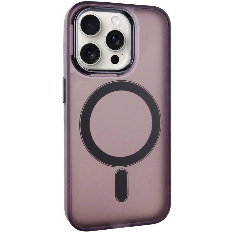 Цветной TPU+PC с MagSafe на Apple iPhone 15 Pro (6.1") – Dark Purple. Фото 3 из 10