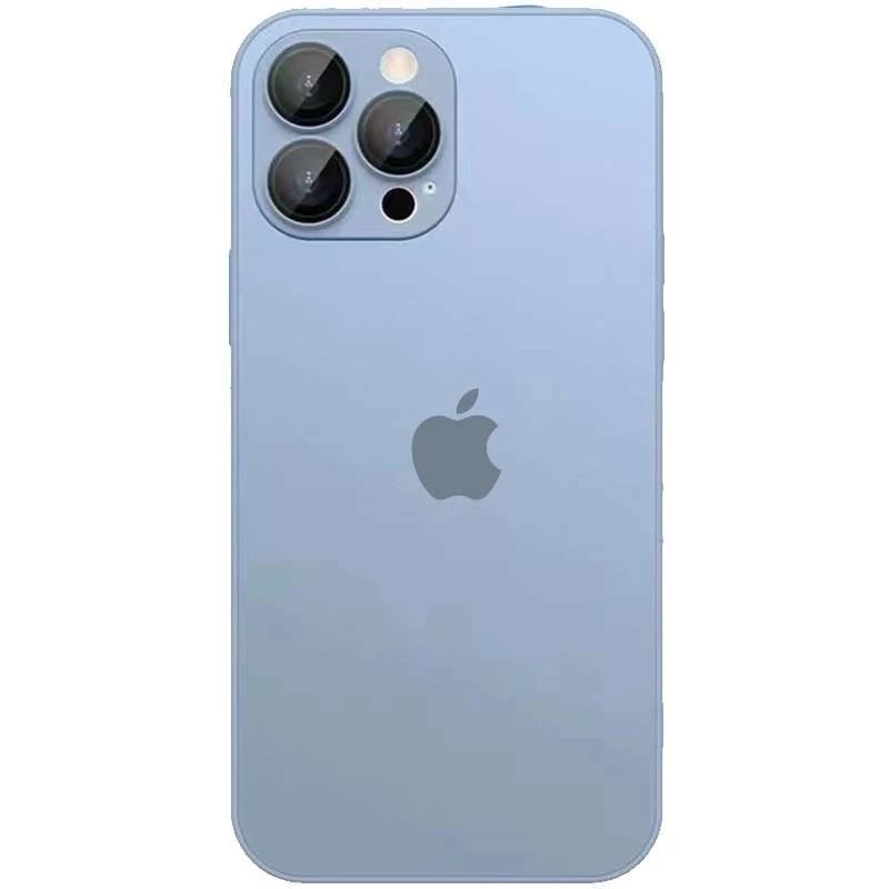 

Силиконовый сапфирный чехол со стеклянной поверхностью на Apple iPhone 11 Pro Max (6.5") (Sierra Blue), Блакитний / sky blue