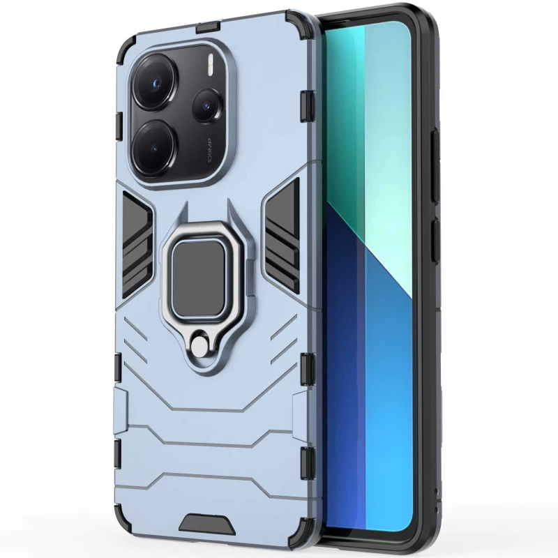 Протиударний чохол Transformer з кільцем на Xiaomi Redmi Note 14 4G (Int. version) – Сірий / Metal slate. Фото 1 з 2