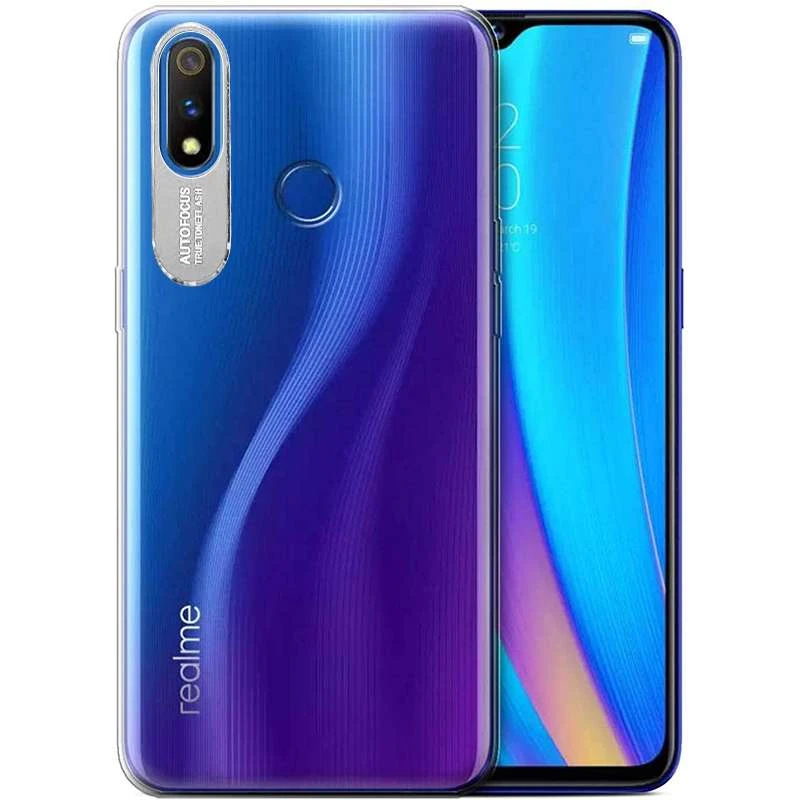 

TPU чохол Epic clear flash на Realme 3 (Безбарвний / Срібний)