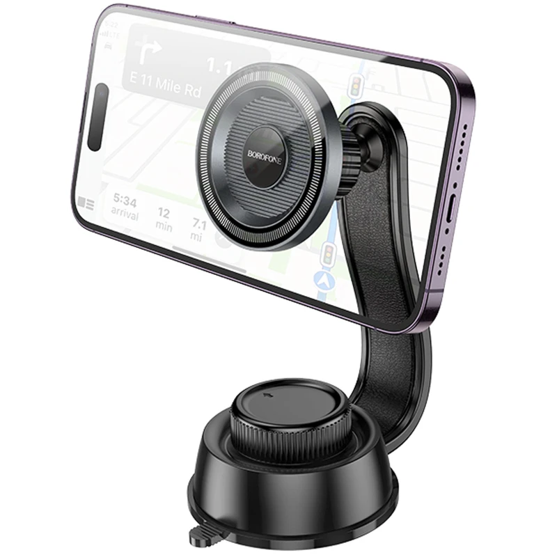 Автотримач Borofone BH123 Profit magnetic (center console) – Black / Metal gray. Фото 6 з 7