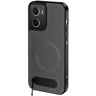 TPU+PC чохол Carbon Kickstand Magnetic Case для Motorola Moto G06 — Grey