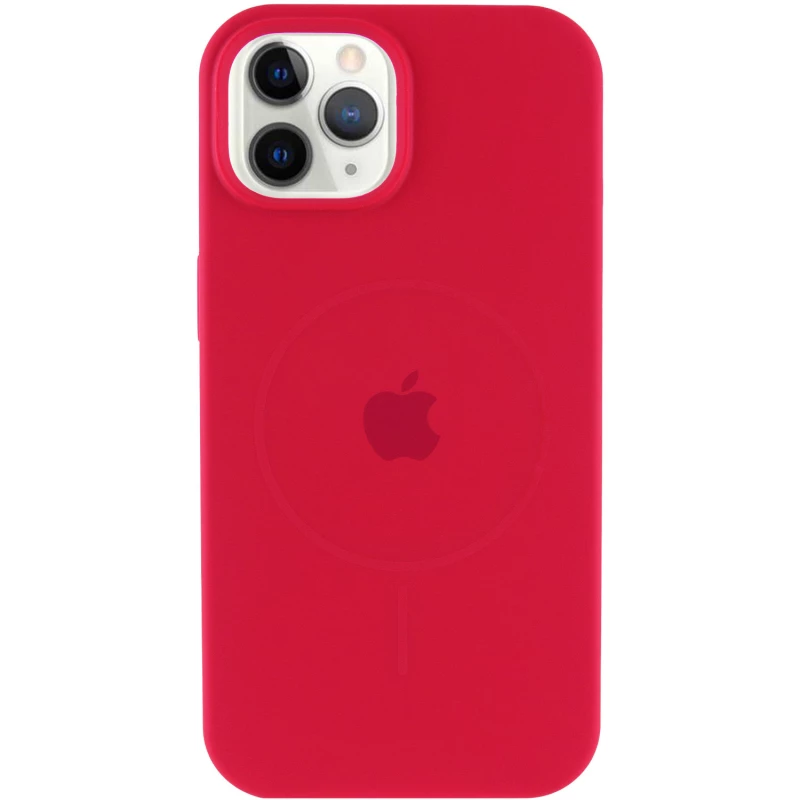 Чехол Silicone Armor Max with MagSafe для Apple iPhone 12 (6.1") – Красный / Deep Red. Фото 3 из 6