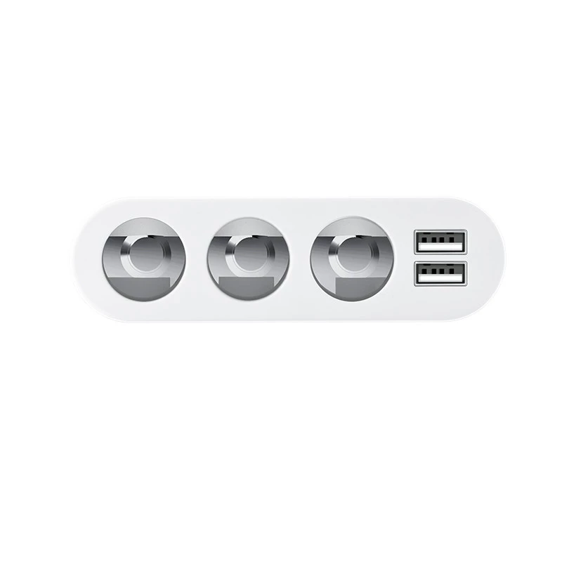 АЗУ з розгалужувачем прикурювача Hoco Z13 (3 порти+2USB/2.1A+LCD) – Сталевий. Фото 5 з 8