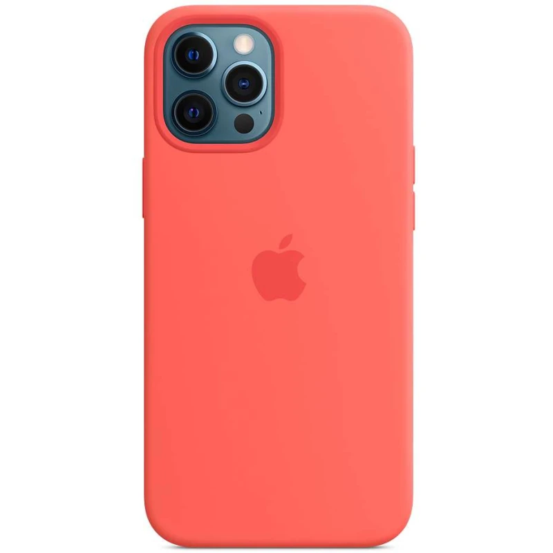 Чохол Silicone case Premium з Magsafe на Apple iPhone 12 (6.1") – Помаранчевий / Pink citrus. Фото 1 з 1