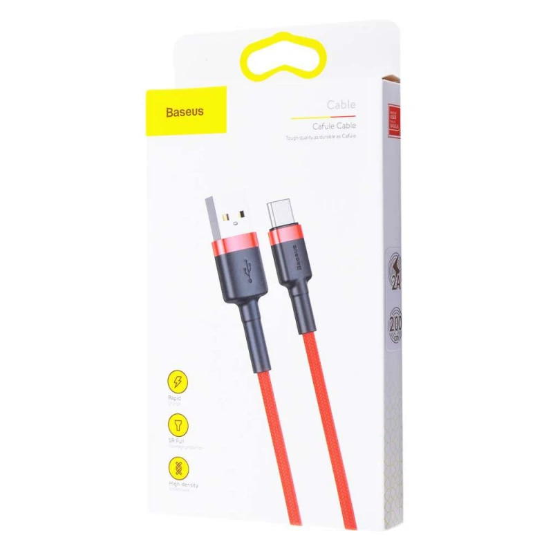 

Дата кабель Baseus Cafule Type-C Cable 2A (2m) (Красный), Червоний