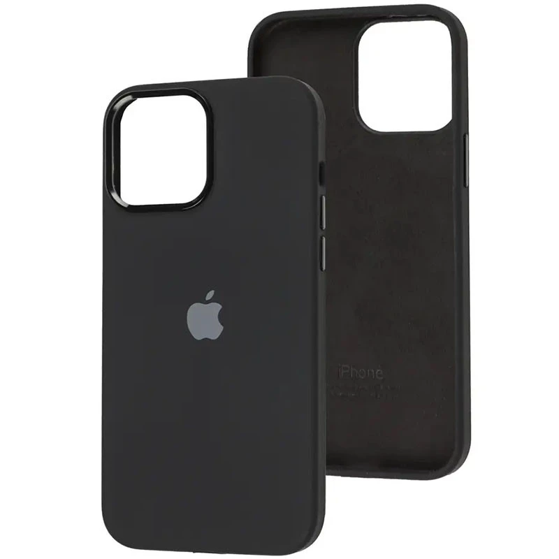 

Чехол Silicone Case с металлическими кнопками для Apple iPhone 12 Pro (6.1") (Черный / Black), Чорний / black