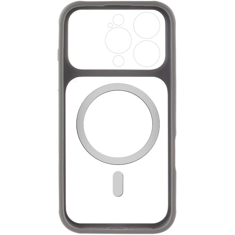Чехол TPU GETMAN Moon Clear with MagSafe для Apple iPhone 16 Pro Max – Grey. Фото 5 из 7