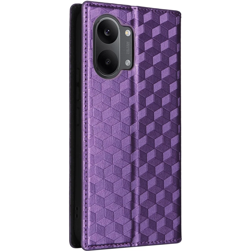 Кожаный чехол-книжка Rhombus Book для Xiaomi Poco X8 Pro Max – Purple. Фото 2 из 7